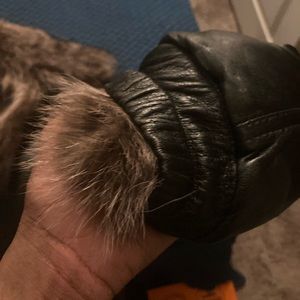 Fur leather jacket